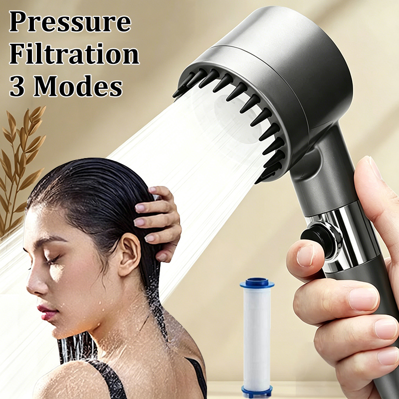 High Pressure Shower Head Handheld - Wysokociśnieniowa słuchawka prysznicowa z filtrem, 3
