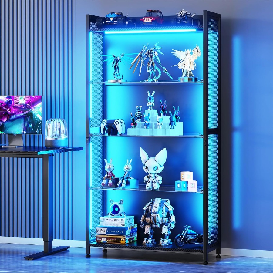 Lighting - Czteropoziomowa witryna z półkami z hartowanego