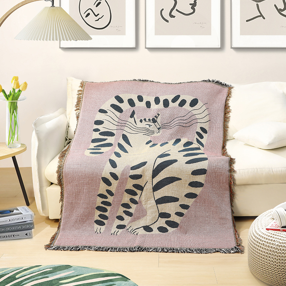 Koc w stylu boho z abstrakcyjn – Boho Throw Blanket Fringe recenzja i cena